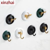 【YF】 Creative Bathroom Sticky Hooks Toilet Wall Hanging Clothes Hook Entry Door Entrance Imitation Ceramic Hanger