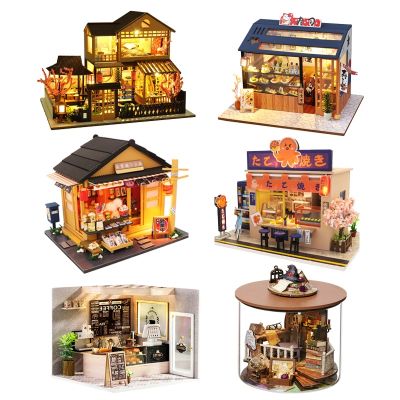 Cutebee ชุดเฟอร์นิเจอร์บ้านตุ๊กตาไม้ ขนาดเล็ก สไตล์จีน และญี่ปุ่น DIY พร้อมชุดเฟอร์นิเจอร์ Handmade Chinese Loft DIY House Model