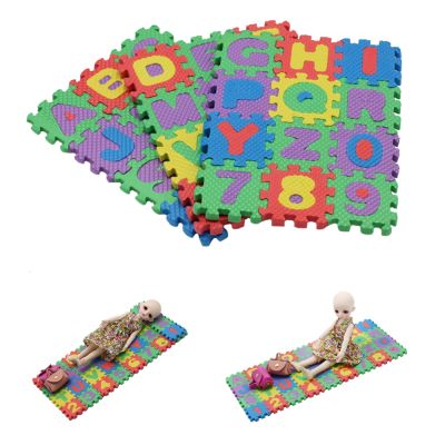 【YF】 36 pcs Mini EVA BJD Dolls Foam Alphabet Numbers Floor Baby Play Mat 3D puzzle Kids Educational toys Accessories