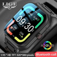 LIGE AMOLED สมาร์ทวอท์ชผู้ชายกีฬาฟิตเนส BLE 5.2โทรผ่านบลูทูธสายรัดข้อมือกันน้ำสำหรับจอ HD นาฬิกาอัจฉริยะ