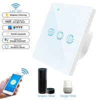 ♧♦ Dimmable WiFi Smart Light Switch 1 Gang Touch Control Stepless Dimmer Switch 300W Remote Control Alexa Google Assistant IFTTT