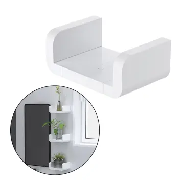 Wall Mounted Kitchen Bathroom Floating Shelf Shelving Storage Self Adhesive  Tray Waterproof Floating Shelve Decor No