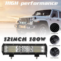 12นิ้ว180W Triple Row IP67 Combo Beam LED Light Bar รถทำงานสำหรับรถรถแทรกเตอร์เรือ OffRoad Off 4WD 4X4รถบรรทุก SUV ATV ขับรถ