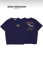 ? 2023 high quality new style ? Born Obsession is born to be obsessed with original design American high street versatile Lan night blue heavy short-sleeved T-shirt