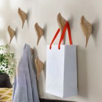 Creative Wall Hooks Bird Decoration Resin Wood Grain Hooks Bedroom Door After The Animals Hooks 3D Coat Hook Single Wall Hanger