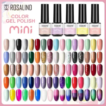 ROSALIND 6PCS/Set Soak Off Gel Polish Bright For Nail Art Design LED/U