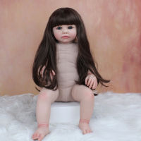 Many Size Silicone Reborn Girl Baby Doll Without Clothes Soft Vinyl Long Hair Princess Toddler Birthday Gift Dress Up Toy