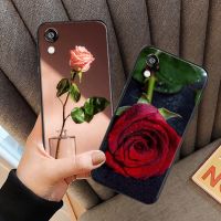 ดอกกุหลาบสำหรับหัวเว่ย Honor 10 9 Lite 10i เคสโทรศัพท์ปกป้องกลับ Funda ซอฟท์ซิลิโคนครอบของเหลวซิลิกอนสีดำ Coque