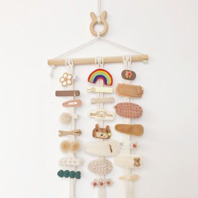 Wooden Room Decor Storage Baby Wall-mounted Hair Clips Organizer Hairband
