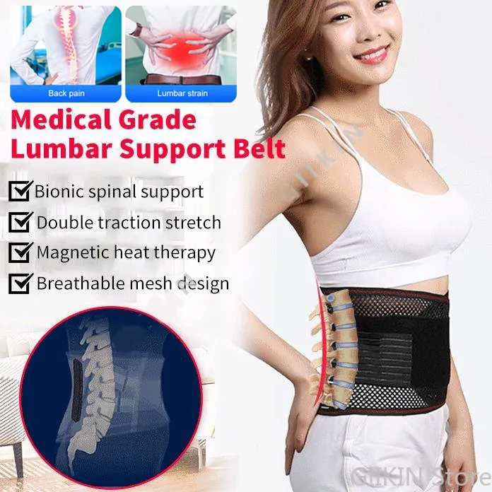 Breathable Waist Lumbar Lower Back Support Belt Back Brace for Sciatica Herniated Disc Scoliosis Back Pain Relief Heavy lifting Men and Women