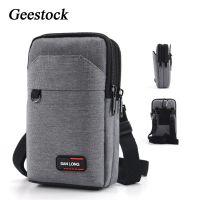 Geestock Waterproof Waist Bag For Men Fanny Pack Double Layer Phone Pouch Bag Outdoor Belt Bag Crossbody Сумка Для Телефона Муж