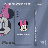 พร้อมสต็อก Jizetin สำหรับ Samsung Galaxy A02S A10S การ์ตูน Minnie Mickey Mouse Side Design เคสโทรศัพท์ขอบสี่เหลี่ยมรูปแบบ Liquid ปลอกซิลิโคนคลุมทั้งหมดกล้อง