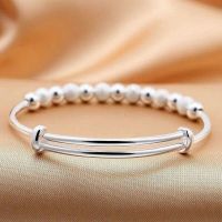 ？》：“： New Korean Fashion 925 Sterling Silver Lucky Beads Bangles For Women Bracelets Luxury Designer Party Wedding Jewelry Gifts