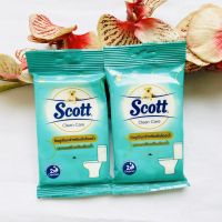 AQU ทิชชู่เปียก 2 ห่อ Scott ทิชชูเปียก แบบ 10 แผ่น สำหรับเข้าห้องน้ำ สก็อตต์ Clean Care คลีน แคร์ ผ้าเปียก  กระดาษเปียก