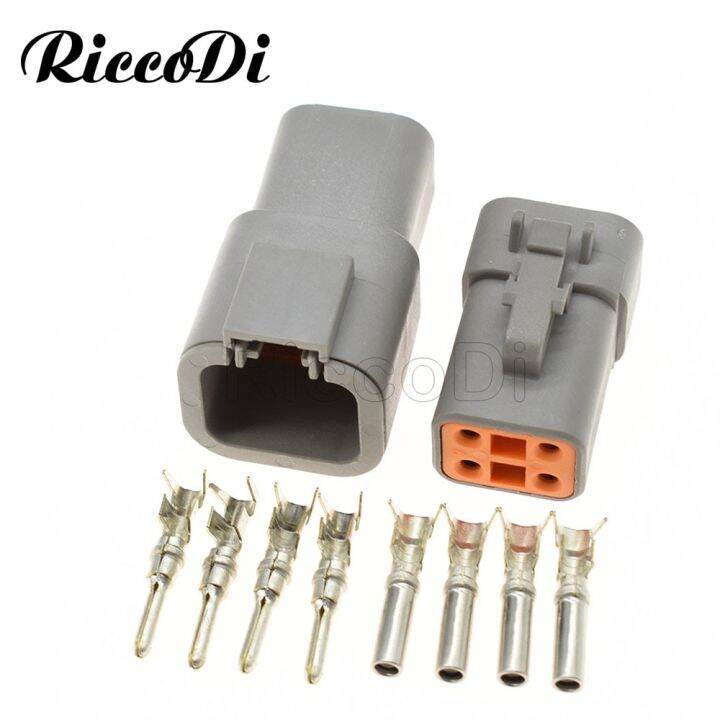 120Sets Deutsch DTP 4 Pin Way Gray Female Male Waterproof Electrical