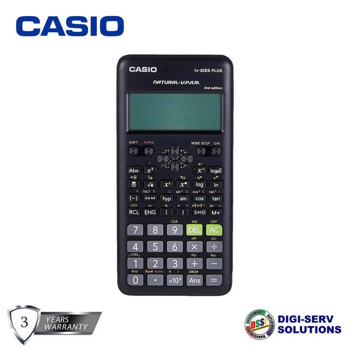 Casio FX82ES PLUS Standard Scientific Calculator, 10 + 2 digits, Natural Textbook Display, Dot