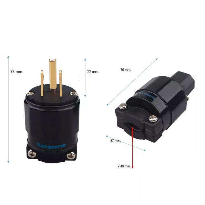 xangsane-หัวท้าย-iec-แบบ-15a-ชุบทอง-24k-audio-grade-รองรับสายขนาดใหญ่-แข็งแรง-ร้าน-all-cable