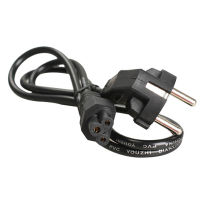 1M EU 3 Prong 2 Pin AC แล็ปท็อปสายไฟอะแดปเตอร์เคเบิ้ลสีดำ