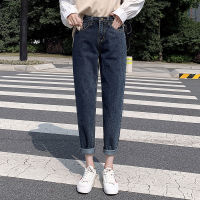 Thick Winter Jeans Woman 2021 Vintage Velvet Warm Harem Jeans Fleece Mom Loose High Waist Womens Boyfriend Jeans For Women