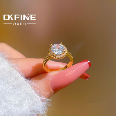 โอเควิจิตรแหวนงดงามหรู18K สำหรับผู้หญิง,แหวนใส่นิ้วแฟชั่นเปิดโจ๊กเกอร์หลากหลายอารมณ์