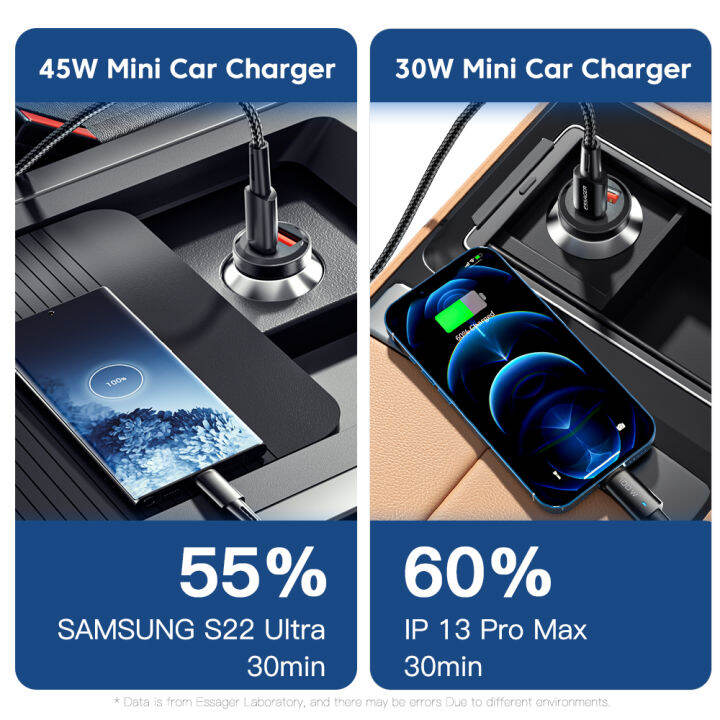 essager-45w-ที่ชาร์จแบตในรถ-usb-qc-4-0-pd-3-0-scp-5a-usb-type-c-ชาร์จเร็วสำหรับ14-13-pro-xiaomi-samsung-s22อัลตร้า