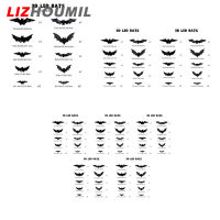 LIZHOUMIL สติ๊กเกอร์3d ฮาโลวีนไฟ Led รูปค้างคาวสติกเกอร์ตกแต่งผนังกันน้ำสำหรับการตกแต่งบ้านในร่มของตกแต่งงานปาร์ตี้