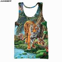 hot【DT】 Jumeast Tiger Printed Men Oversize Sleeveless T Shirts Yk2 Streetwear Fashion Tees