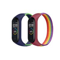 【New release】 สายรัดสำหรับ Xioami Mi Band 6 5 4 3สายรัดข้อมือสายนาฬิกาอัจฉริยะไนลอนสำรองสำหรับ Miband 6 Mi Band 5