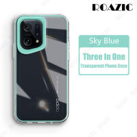 ROAZIC เคสโทรศัพท์3 In 1,เคสใสกันกระแทกสีลูกกวาดแบบนิ่มสำหรับ OPPO Find X5 Pro 5G