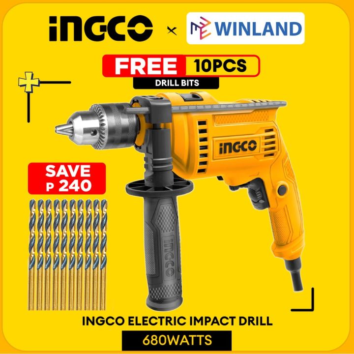★INGCO by Winland Impact Drill 680W Barena with Variable Speed Hammer ...