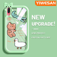 YIWESAN เคสสำหรับ VIVO Y93 Y93S Y91C การ์ตูนน่ารักสปูฟลายสิงโตแมวอัพเกรดใหม่กันกระแทกแบบใสซิลิโคนนิ่มเคสมือถือเคสโปร่งใสลายกล้องถ่ายรูปที่สร้างสรรค์ฝาครอบป้องกัน