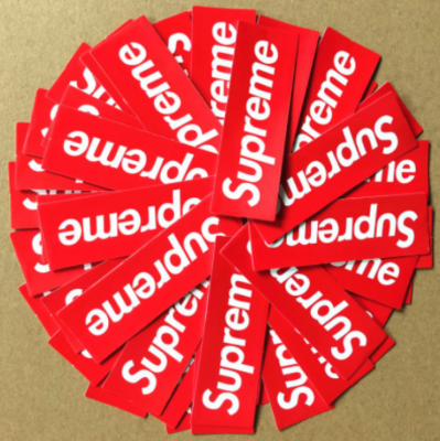 ⚡พร้อมส่ง⚡10ชิ้น สุพรีม supreme แดง สติ๊กเกอร์ sticker พลาสติกกันน้ำ สีคมชัด