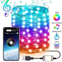 USB LED String Light App Control String Lamp Waterproof Outdoor Fairy Lights for Christmas Tree Decor Bluetooth-compatible