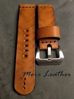 More Leather สายนาฬิกาหนังแท้ 100% สายนาฬิกาแฮนด์เมดสไตล์วินเทจ แถมฟรีสปริง1คู่ มีขนาดตั้งแต่16mmขึ้นไป