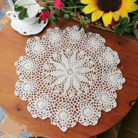 ใหม่รอบผ้าฝ้าย placemat ถ้วย coaster ห้องครัวงานแต่งงานตารางเสื่อผ้าโครเชต์กาแฟ doily Handmade ดอกไม้คริสต์มาส pad-mu xuan trade