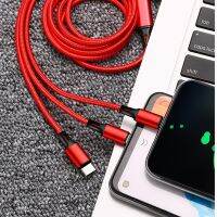 สายข้อมูลสายเคเบิล3 In 1สำหรับ Type-C โทรศัพท์มือถือ Multi-Ftion Usb One Dragging สามสายชาร์จข้อมูล