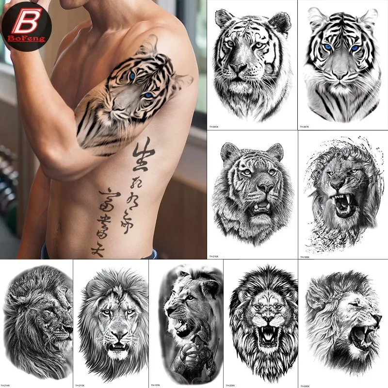 New Style Flower Arm Tattoo Stickers Waterproof and Sweat Tattoo Stickers  Half Arm Tiger Lion Animal Tattoo Stickers | Lazada PH