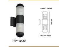 ไฟผนัง 2หัว 9x30cm. กลม บอดี้ดำ (TSP-1006F)