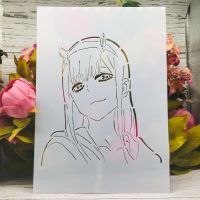 (เทมเพลต) A4 29Cm อะนิเมะศูนย์สอง Darling In The FranXX DIY ภาพวาดลายฉลุสมุดภาพระบายสีเทมเพลตอัลบัมรูปอัลบั้มตกแต่งนูน