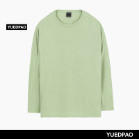 Yuedpao ยอดขาย No.1 รับประกันไม่ย้วย 2 ปี เสื้อยืดเปล่า เสื้อยืดสีพื้น เสื้อยืดแขนยาว_สี Avocado