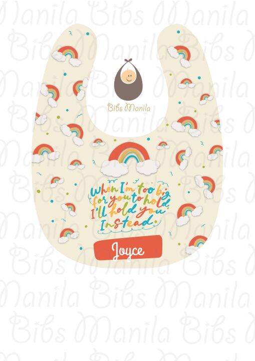 Bibs Manila Rainbow Words In Cream Personalized Bib Lazada PH