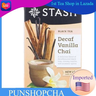 ชา Stash Tea, Black Tea, Decaf Vanilla Chai, 18 Tea Bags,(36 g) ชาวานิลลา ชาสมุนไพร 💚พร้อมส่ง💜