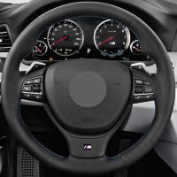 Car Steering Wheel Cover Soft Black Genuine Leather Suede For BMW 5 Series 520i 528i F10 F11 F07 2009-2017 M5 F10 2011-2013