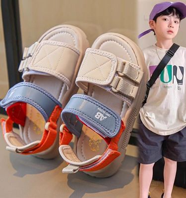 ♦ Boys Sandals Summer 2023 New Childrens Sports Beach Shoes for Big Children Fat Feet Waterproof Boys Korean Style Sandals
