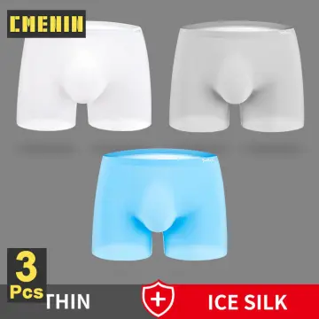 Men Sexy Seamless Underwear Ultra-thin Transparent Boxer Mesh