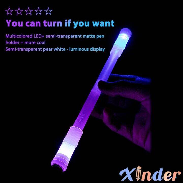 Xinder Luminous Rotating Pen Decompression Cool LED Breathing Light Pen ...