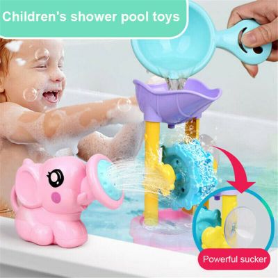 【akula store】Baby Elephant Shower Toy For 6 12 Months Spray Water Waterwheel Bath Playing Toy For Boys Girls Bathtub Foam Beach Swimming Pool