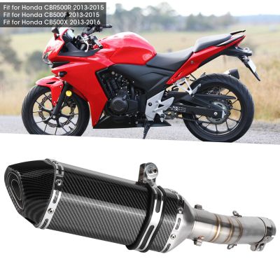 ท่อไอเสีย Slip-On พร้อม DB Killer + ท่อกลาง Fit สำหรับ CBR500R CB500F CB500X 2013-2015