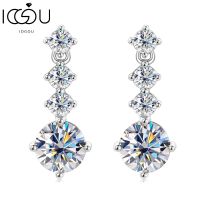 IOGOU ต่างหูผู้หญิง2.6ctw จริง Moissanite Dangle Huggie Drop ต่างหู925เงินต่างหูแฟชั่นเครื่องประดับเดิม