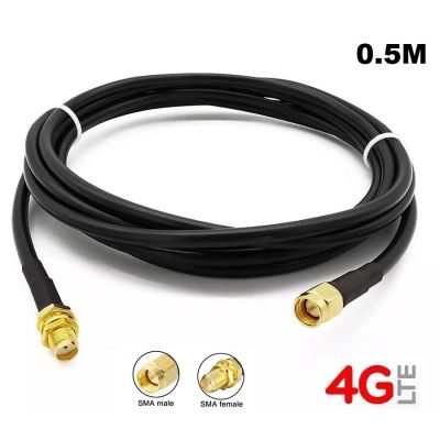 สาย RG58 Low loss 0.5 เมตร 4G 3G Extension Antenna Cable SMA Male to SMA Female RG58 50Ohm Coax Cable 0.5M